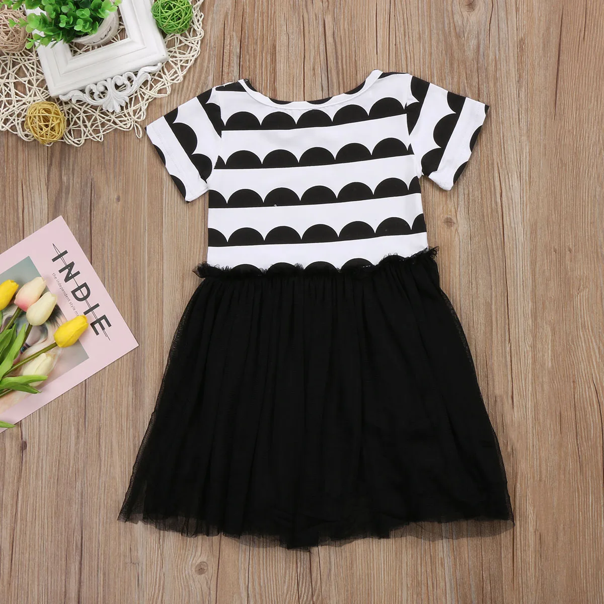 Платье принцессы для малышей новинка 2019 черное кружевное платье-пачка