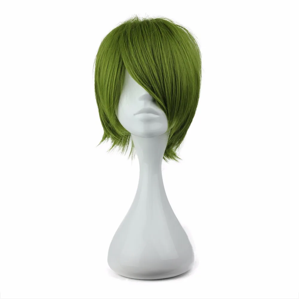 MCOSER японский 30 см короткий синтетический армейский зеленый цвет косплей парик 100%