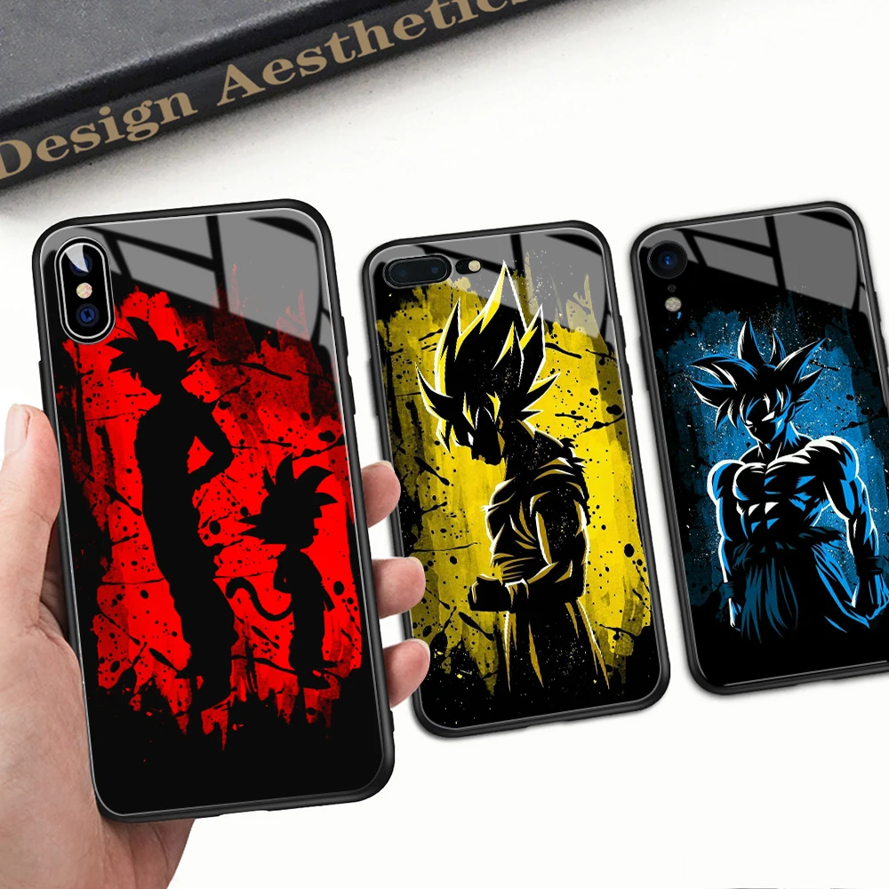 Finder чехол для iphone Xs чехол Dragon Ball Z Сон Гоку Стекло задняя крышка чехол для iphone 6, 6 S, 7, 8 plus X XR XS MAX 11 pro max