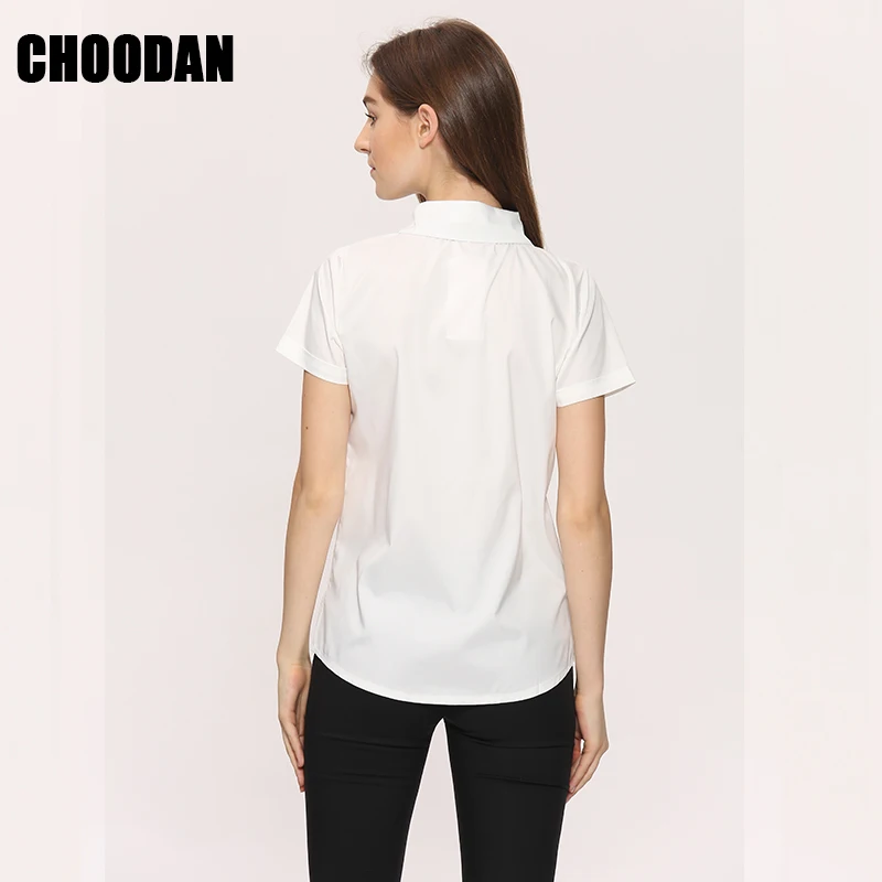 Блузка женская с коротким рукавом модный белый топ в Корейском стиле преппи
