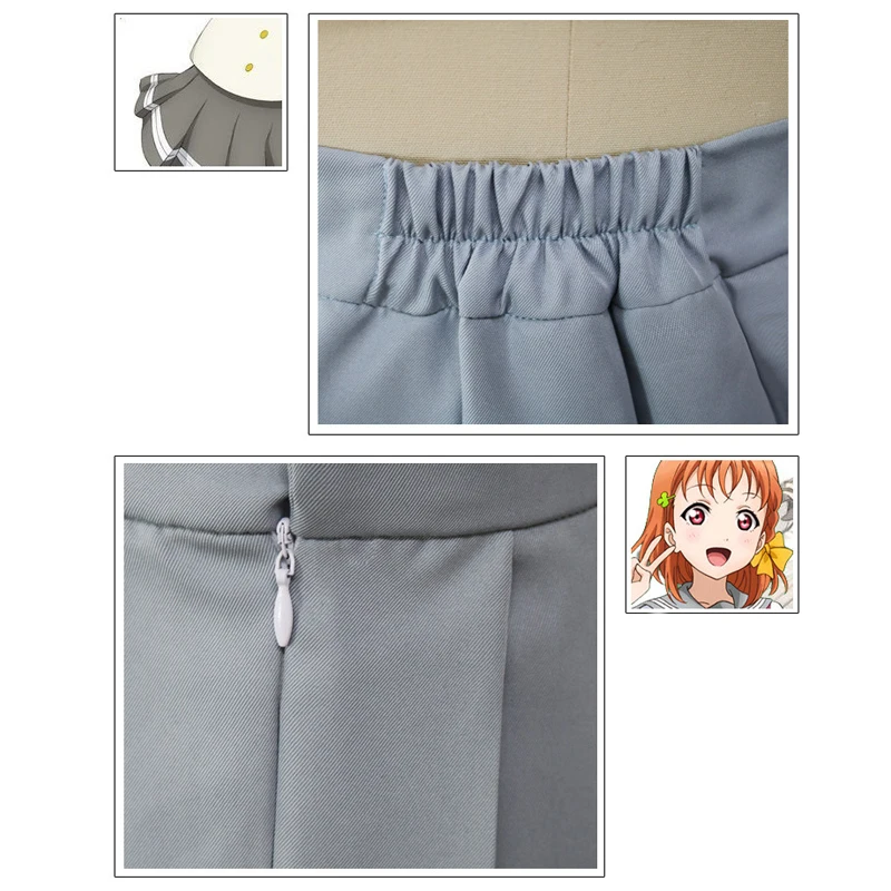 Аниме Love Live костюм для косплея школьная форма Aqours Takami Chika моряка девочек| |