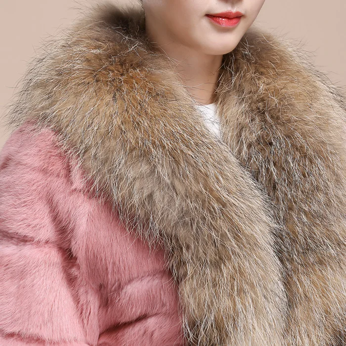 Женское пальто из кроличьего меха с длинным рукавом верхняя одежда воротником