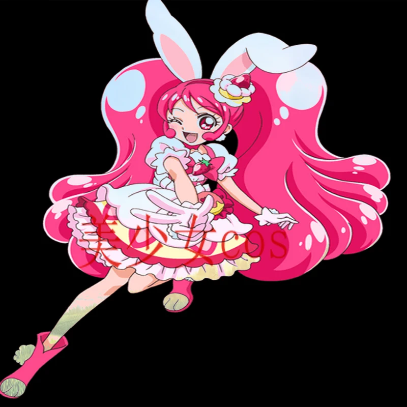 Полный комплект косплей-костюм KiraKira Pretty Cure A La кнут Usami Ichika прекрасное розовое