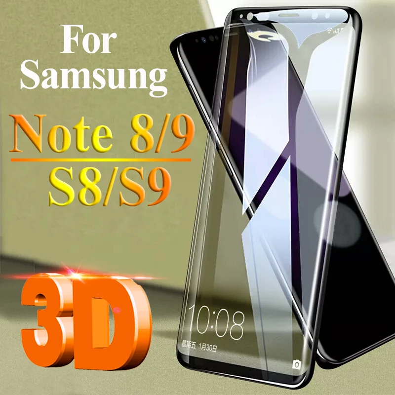 3D изогнутое защитное стекло Защита экрана для Samsung Galaxy S8 S9 S20 S21 Ultra S 21 Plus Note 8 9 20 армированное закаленное