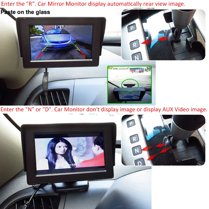 GreenYi 4 3 &quotHD 800*480 цифровой TFT ЖК монитор для автомобиля мини камера заднего вида