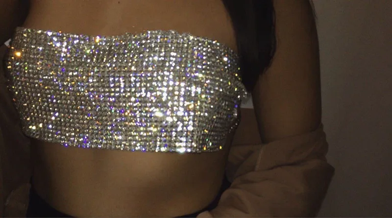 Летний новый стиль модный топ на бретелях с блестками сексуальный вырезом