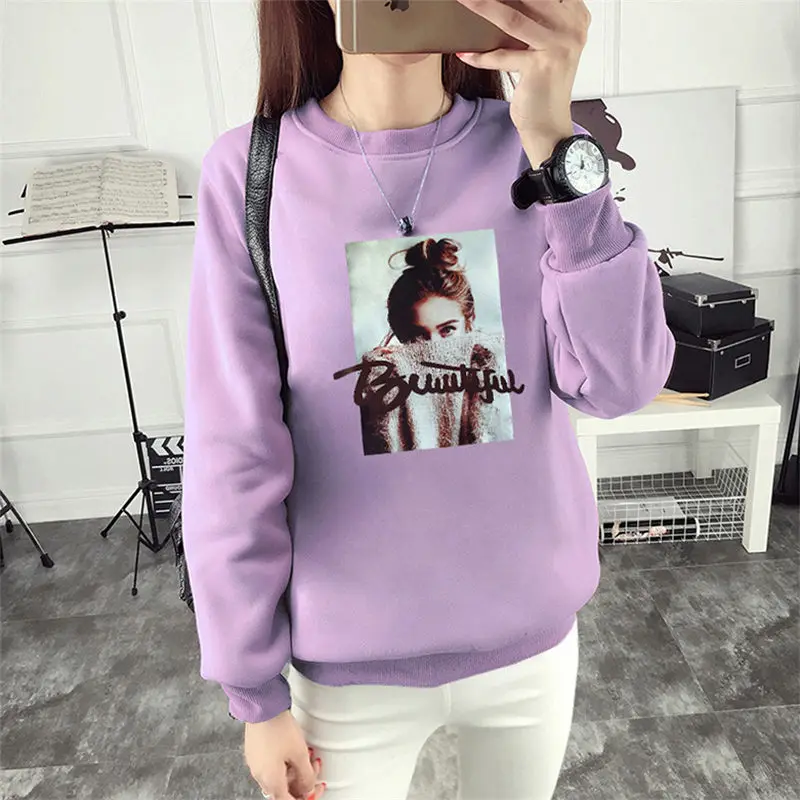 Осенне-зимняя женская толстовка с принтом Sudaderas Harajuku, теплая флисовая толстовка с длинным рукавом, свободные женские толстовки, спортивный костюм Mujer