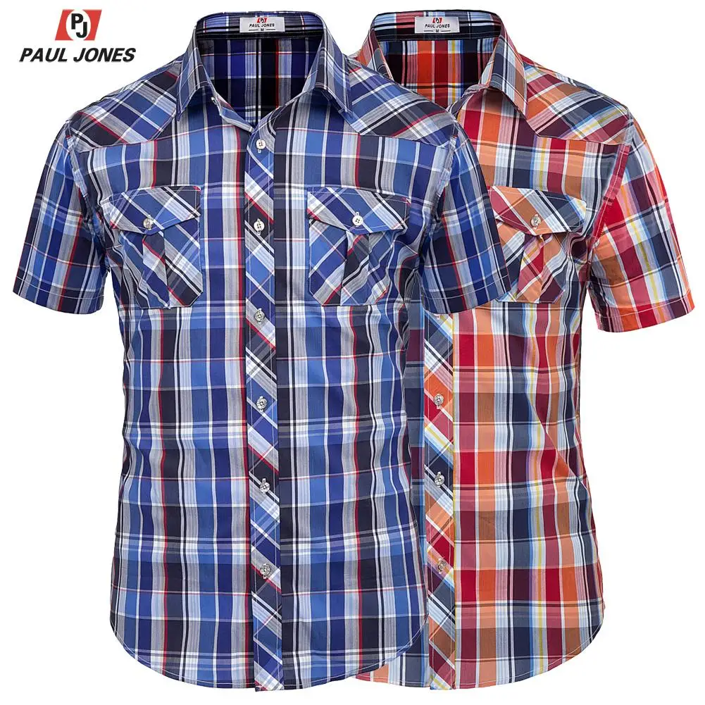 Мужская рубашка PJ с коротким рукавом и квадратным воротником | одежда