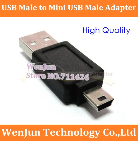 Free Shipping High Quality new USB male to mini USB Male Adapter Converter USB 2.0 to mini USB 100pcs/lot