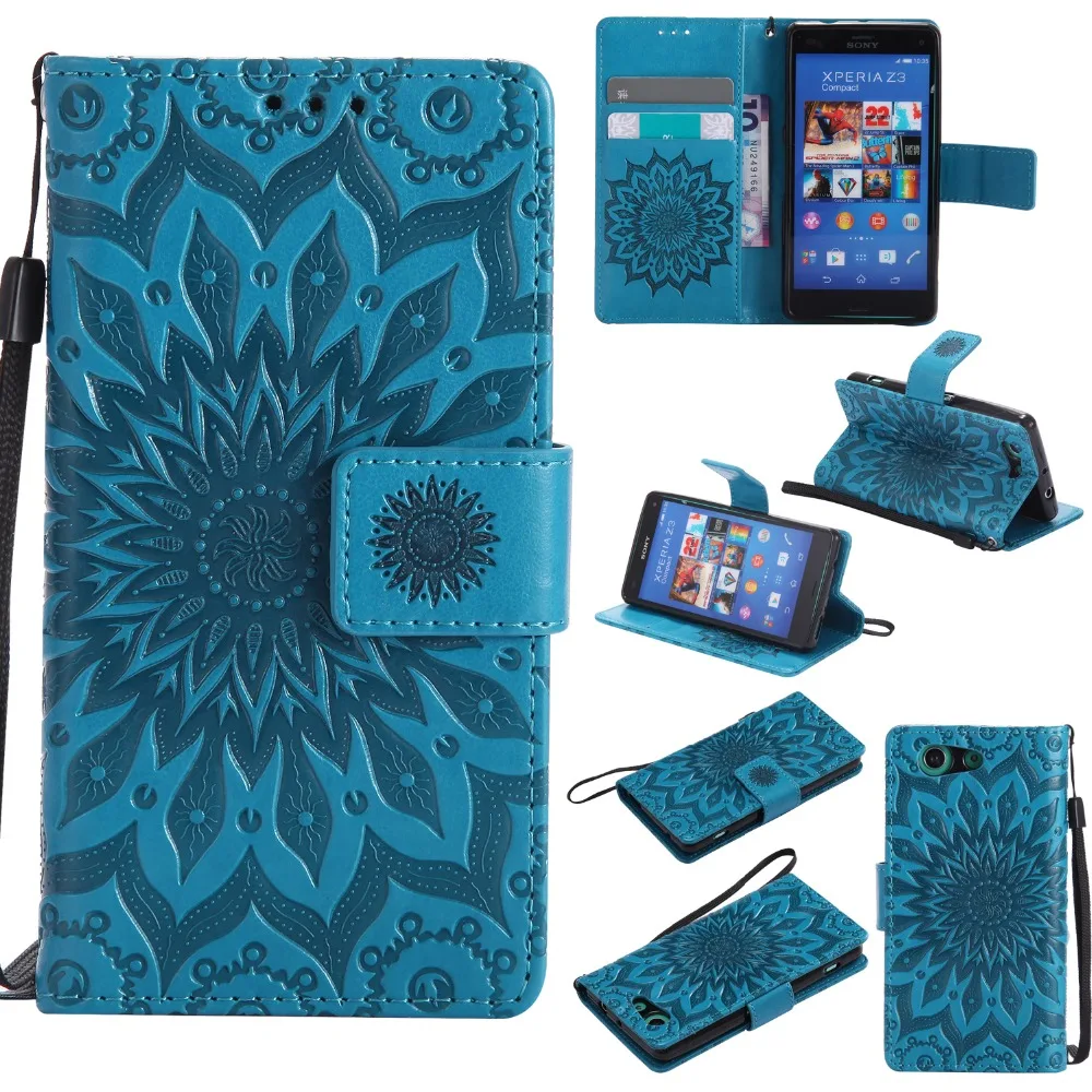 Чехол книжка для Sony Xperia Z3 Compact M55W компактный чехол eXperia + держатель карт|case for sony
