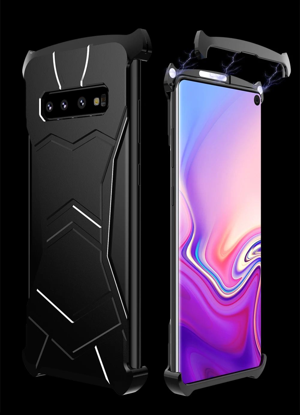 Черный сковорода Алюминий металлический чехол для телефона для Galaxy S10 плюс S10 магнитное всасывание Премиум бампер рамк