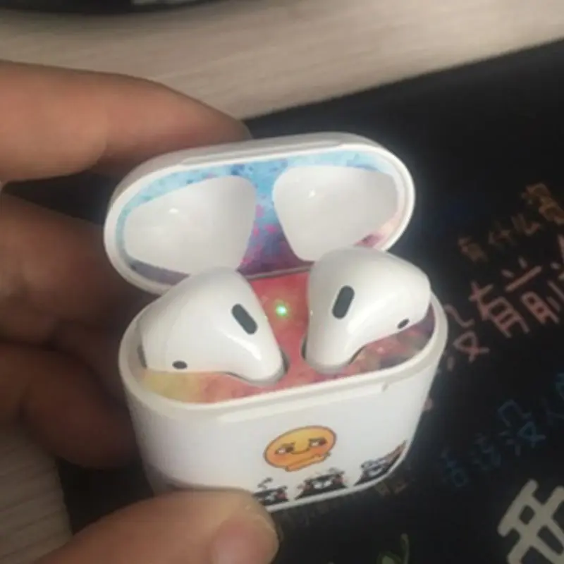 4Pairs Protective Sticker Case Skin Dust-proof Dust Guard for Apple Airpods Earphones Charging Box | Электроника