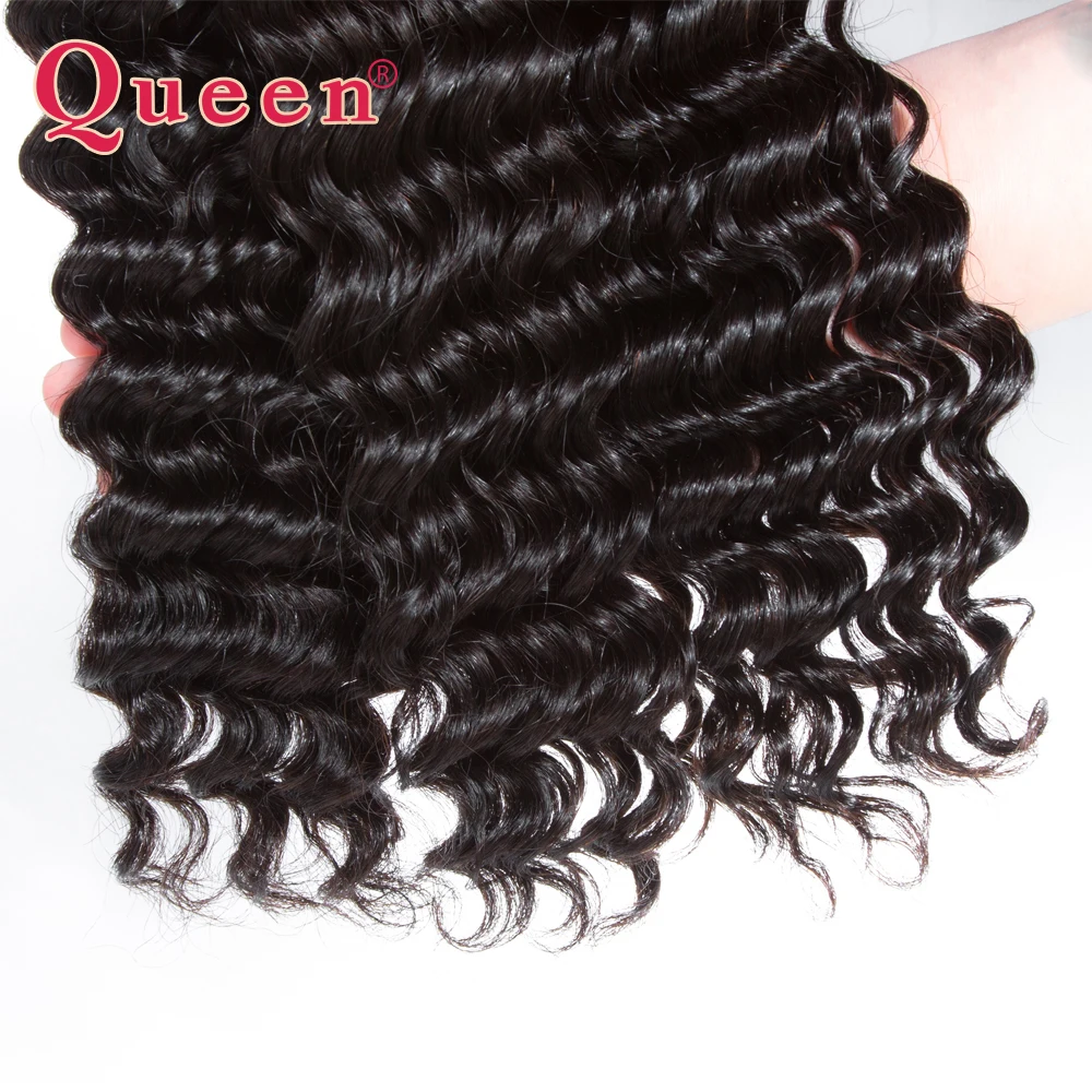 Queen hair Products бразильские человеческие волосы с глубоким волнистым плетением 3