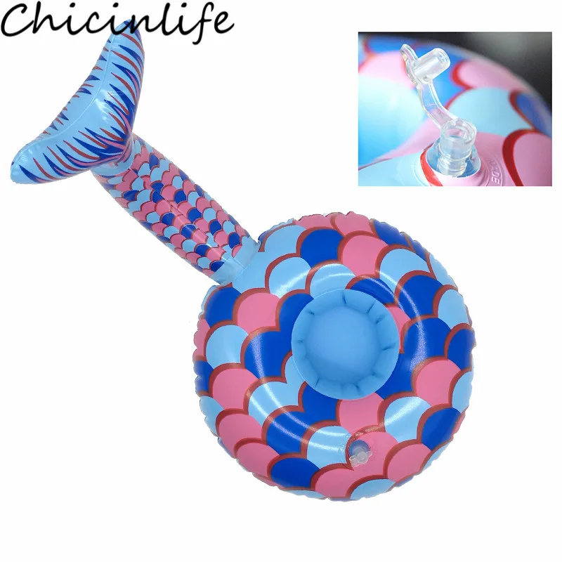 Chicinlife 1 шт мини хвост русалки надувной держатель для напитков открытый