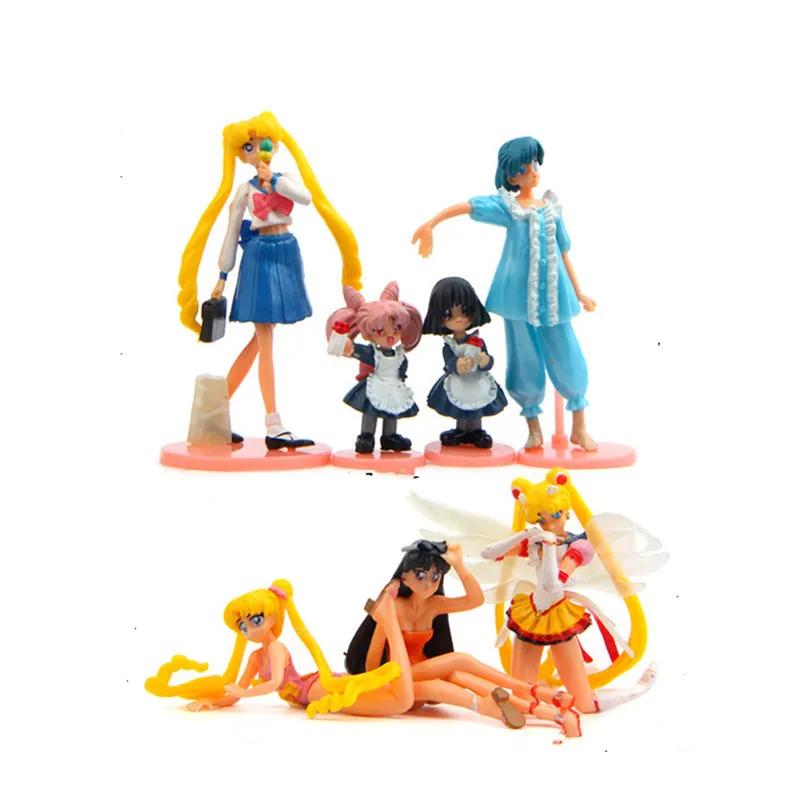 7 шт./лот Sailor Moon Mizuno Ami Hino Rei Kino Makoto Minako Aino фигурка Коллекционная модель игрушки 3 10