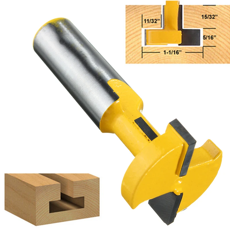 

Best Promotion 1PC T-Slot & T-Track Slotting Woodworking Router Bit 1/2'' Shank For Wood Drilling Cutter