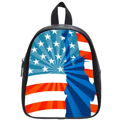 Оригинальный дети ранцы пользовательские американский флаг фон с статуя свободы