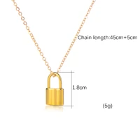 personalized gold lock pendant necklace women custom engraved name stainless steel padlock necklaces clavicle chain jewelry gift