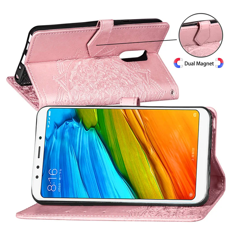 Чехол книжка из искусственной кожи для Xiaomi Redmi 5 чехол кошелек смартфона Xiomi Plus