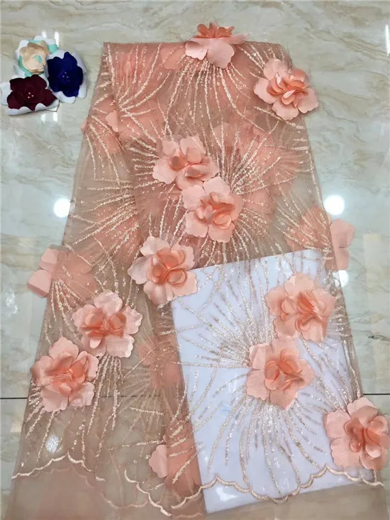 Новейшая африканская кружевная ткань вышитая 3d цветочными камнями нигерийская