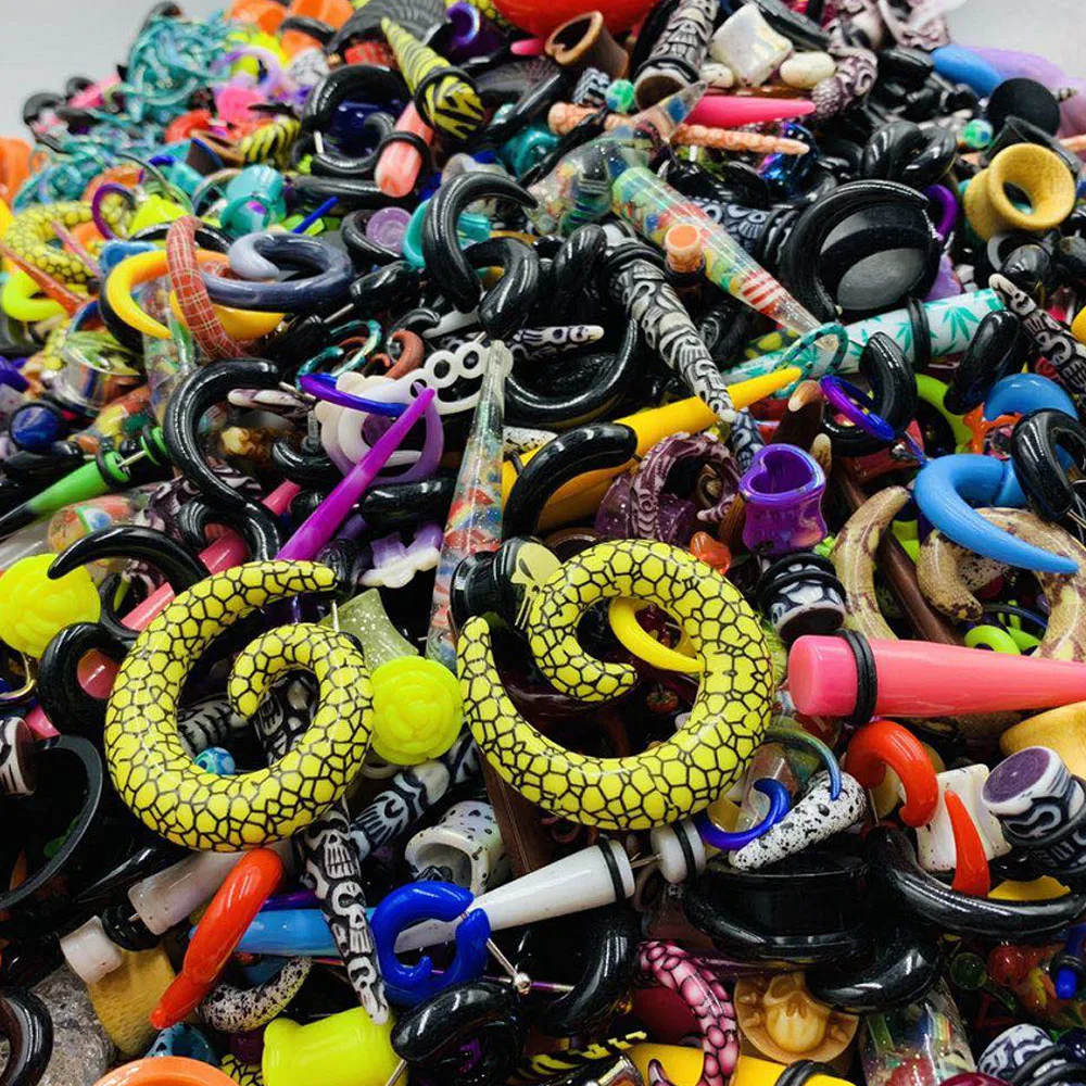 1 шт. Randonmly ювелирные изделия для тела из нержавеющей стали акрил 316L камень