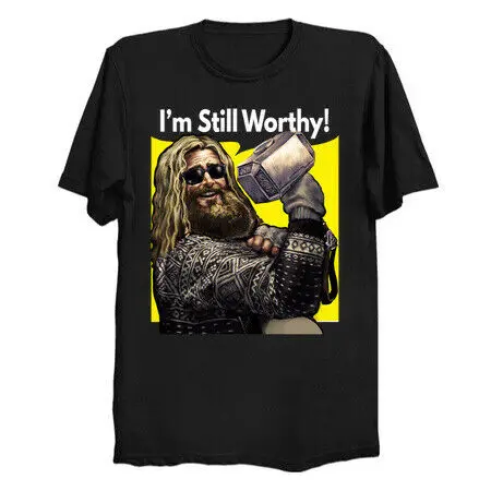 Мстители конец игры Fat Thor I'm Still Worthy смешная Черная Футболка размер S 6XL 2019 модная