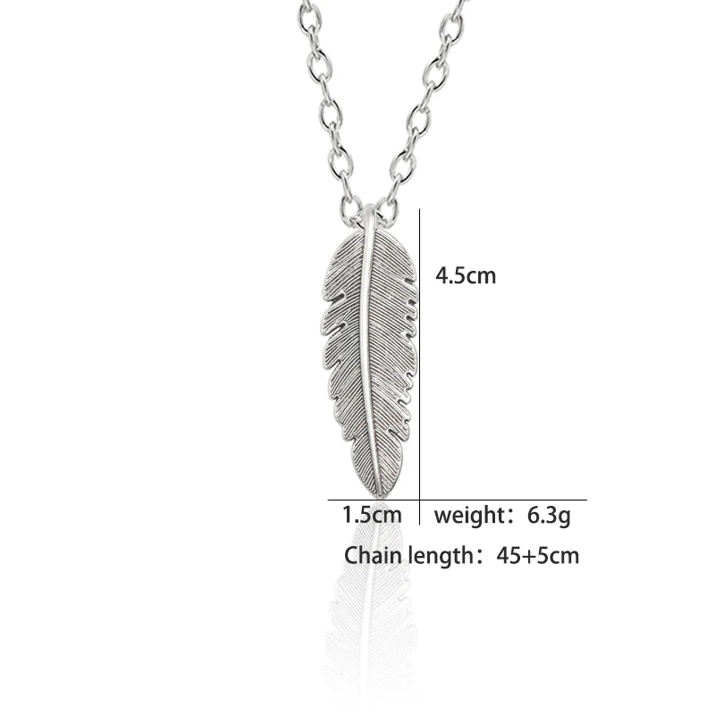 

Fashion Retro Creative Feather Necklace Leaf Pendant Men And Women 20202 Gift Punk Jewelry Direct Sales Hot