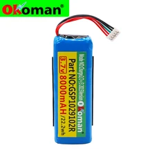 100% новый 8000mah GSP1029102R Аккумулятор для JBL Charge 2 Plus + charge 3 2015 версия