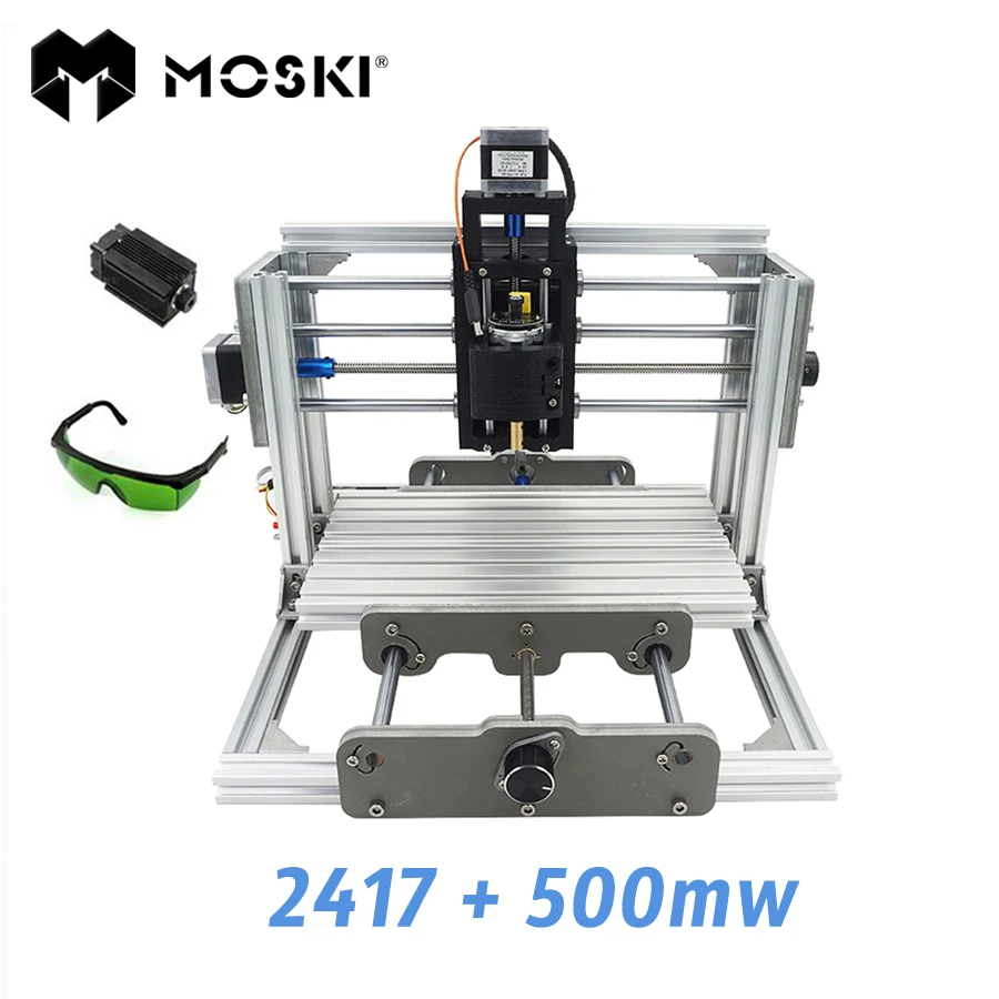 MOSKI CNC2417 + 500 МВт diy гравировальный станок мини Pcb ПВХ фрезерный металл резьба по