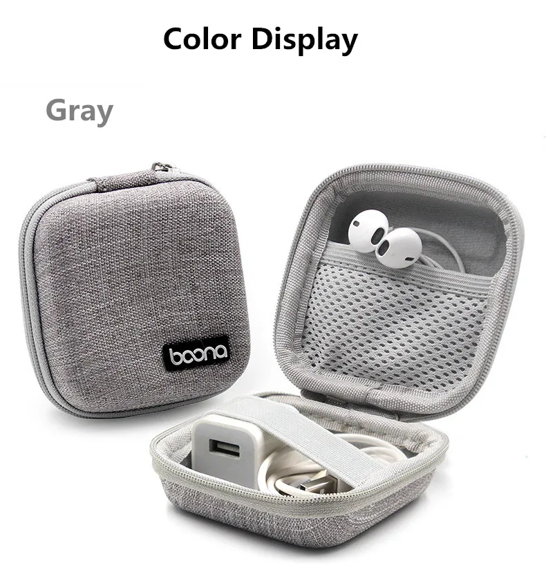 Портативный мини квадратный жесткий чехол для хранения наушников сумка кабель