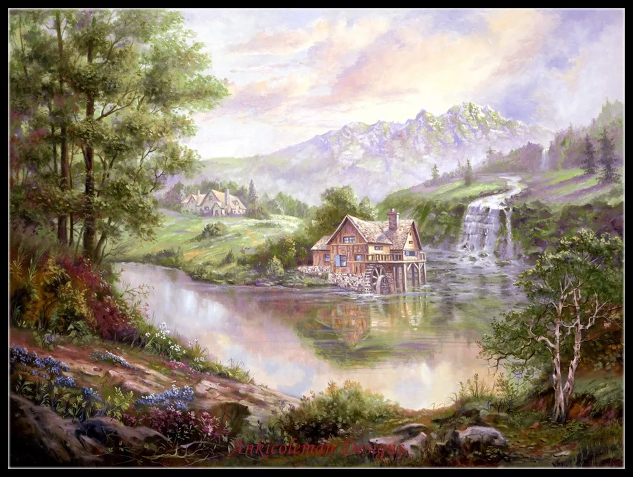 

Needlework for Embroidery DIY French DMC High Quality - Counted Cross Stitch Kits 14 ct Oil painting - Cascade River Mill