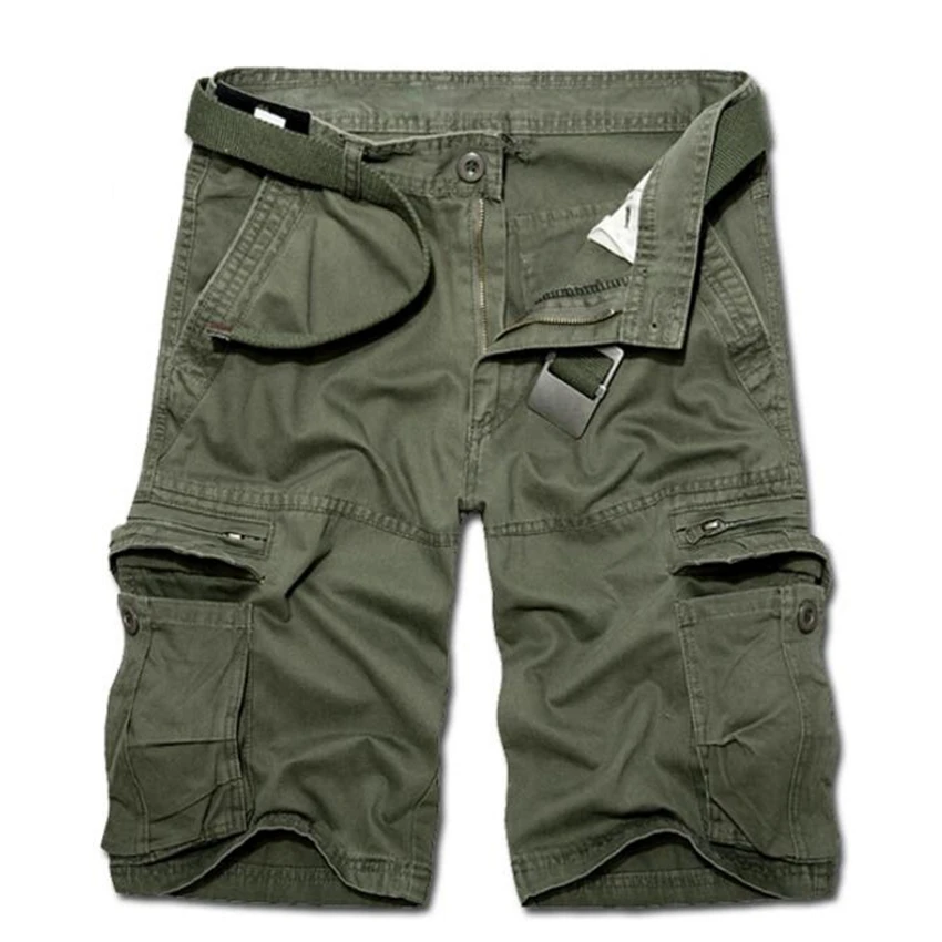 Однотонные мужские брюки карго в стиле милитари Модные джинсы