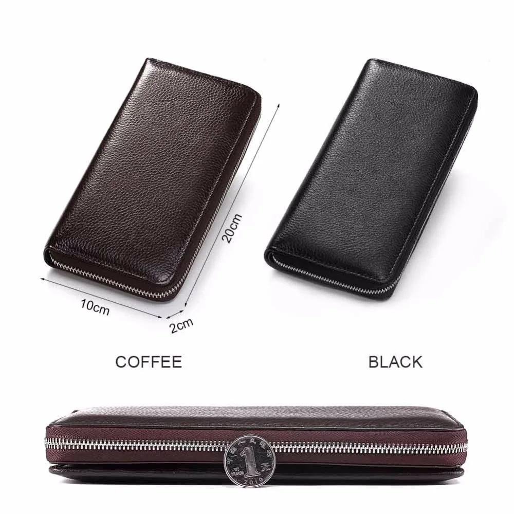 GZCZ мужские кошельки из натуральной кожи Длинный кошелек деловой мужской