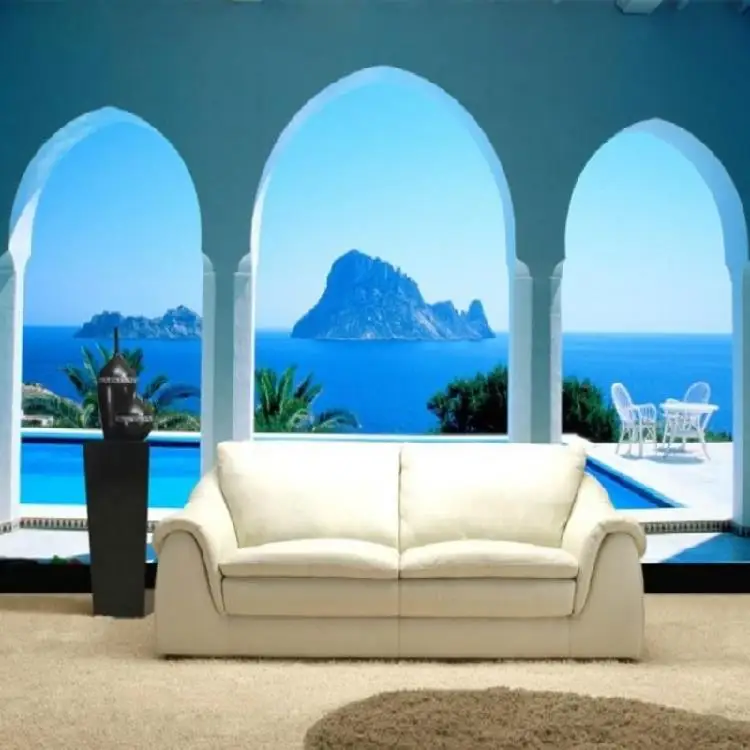 

Custom Size Photo 3D stereo modern minimalist sea scenery wallpaper mural living room sofa bedroom TV background wallpaper