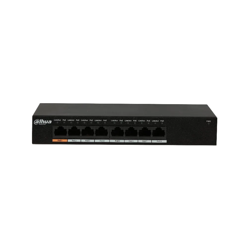 Dahua PoE коммутатор 8 портов гигабитный переключатель питания по сети Ethernet слой два коммерческих переключателя MAC Автоматическое обучение старение PFS3008-8GT-96