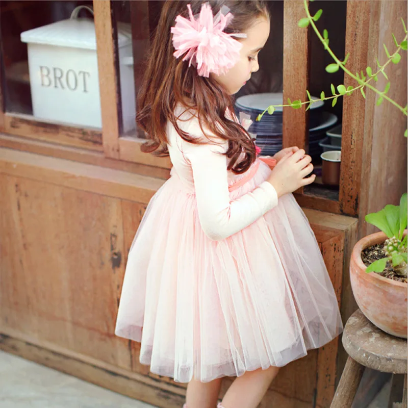 2020 Top Fashion Full Casual Ball Gown Regular Voile New Dress Baby Girls Lace Belt Princess Kids Dresses For Party And Wedding | Детская
