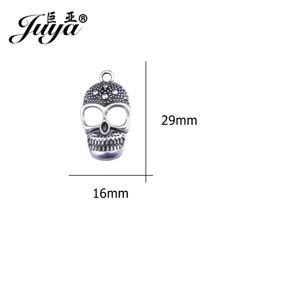 JUYA 10 шт./лот 16x8 мм подвески подвеска сплав форма головы черепа ювелирные изделия