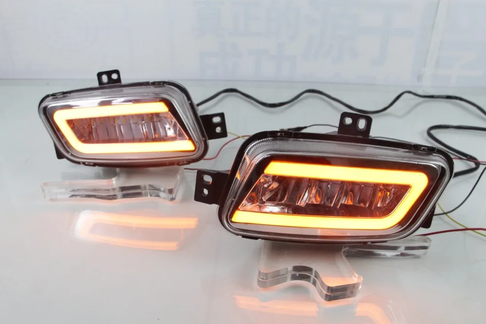Osmrk led drl дневные ходовые огни для Ford Everest 2016-2019 с желтым поворотным сигналом и