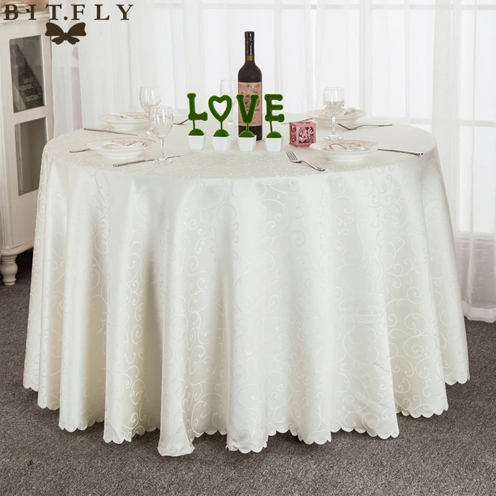 Жаккардовая круглая скатерть покрытие скатерти белый/розовый/золотой/слоновая