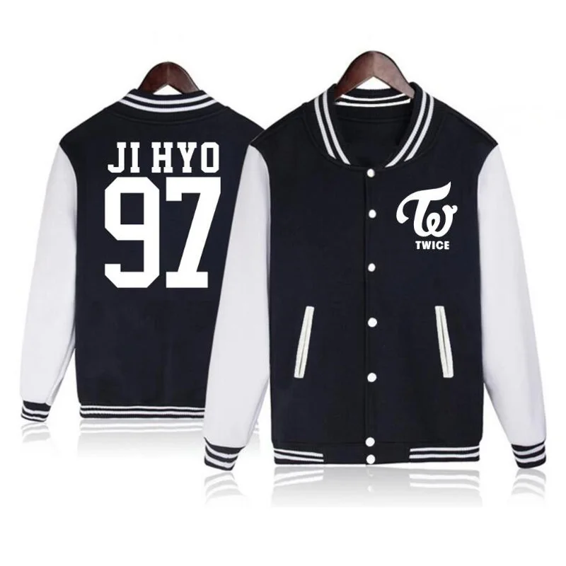 Vsenfo Kpop два раза Толстовка NAY EON jungyon MOMO SANA JIHYO CHAE YOUNG MINI DAHYUN CHAE YOUNG толстовка для мальчиков и девочек бейсбол - Цвет: 5