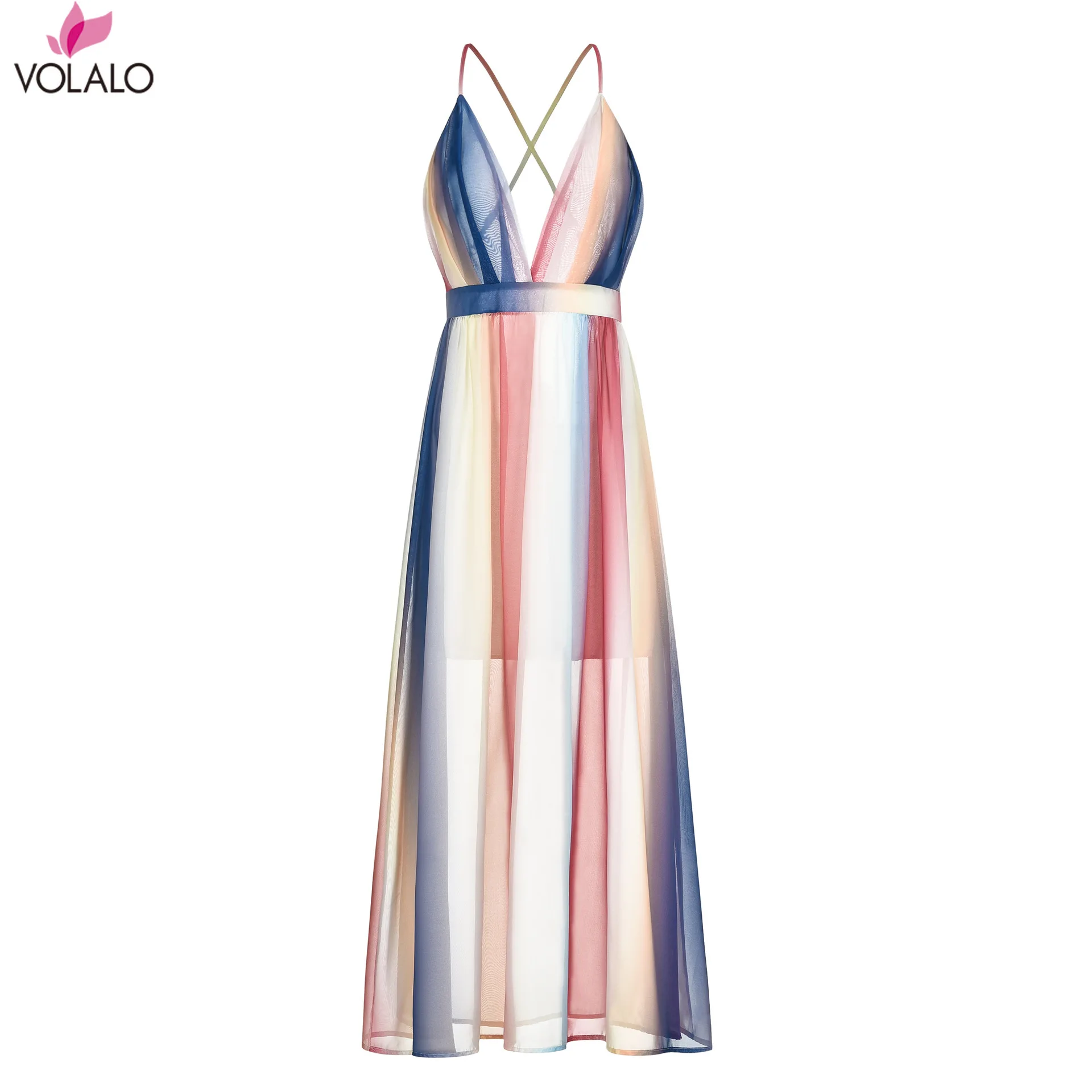 Женское шифоновое платье с V образным вырезом и открытой спиной|Женские платья| |