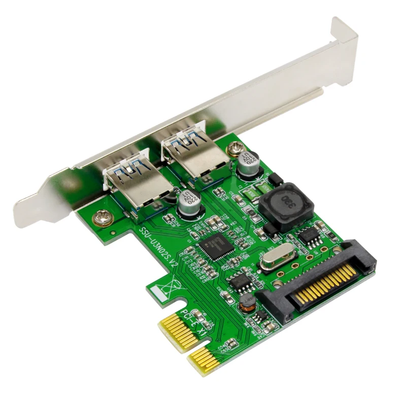10 шт. USB 3 0 PCI E Плата расширения с 2 портами Express контроллер адаптер SATA 15 контактов