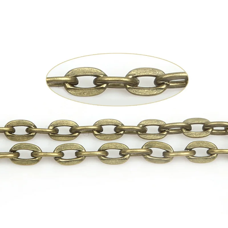 Ожерелье для ювелирных изделий Античная бронзовая кабельная цепь с застежкой