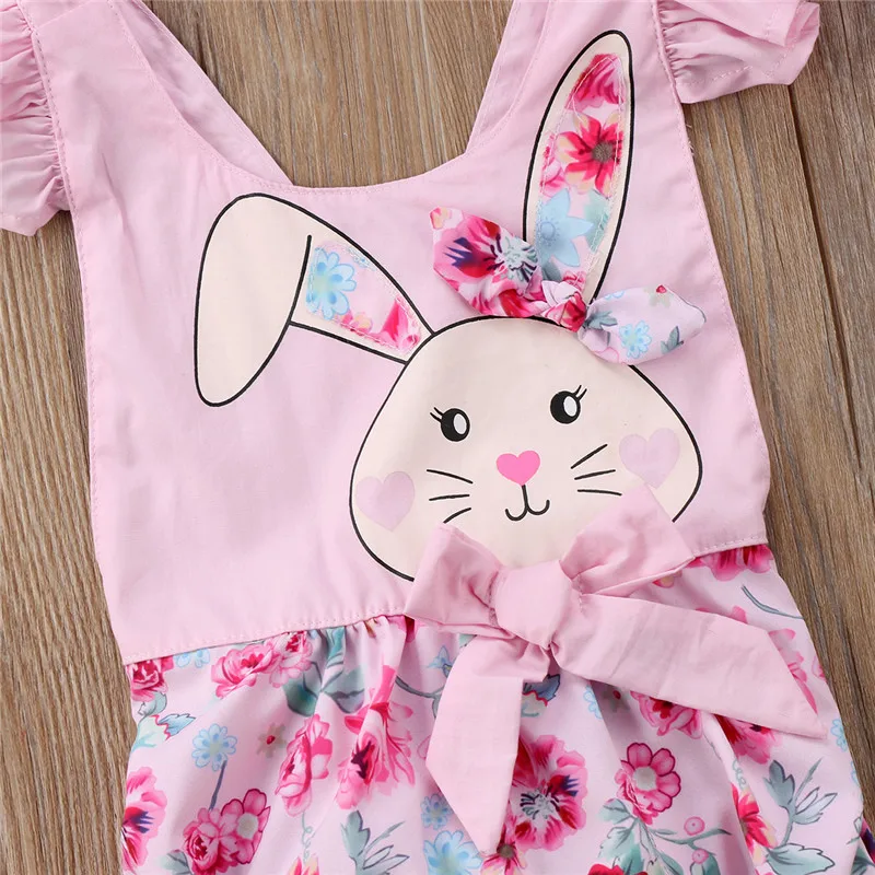 Пасхальная одежда для маленьких девочек 2018 Летний комбинезон с рюшами