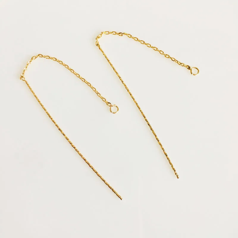 Оптовая продажа 2 пары/партия ушные провода Золотые серьги-Крючки устройство