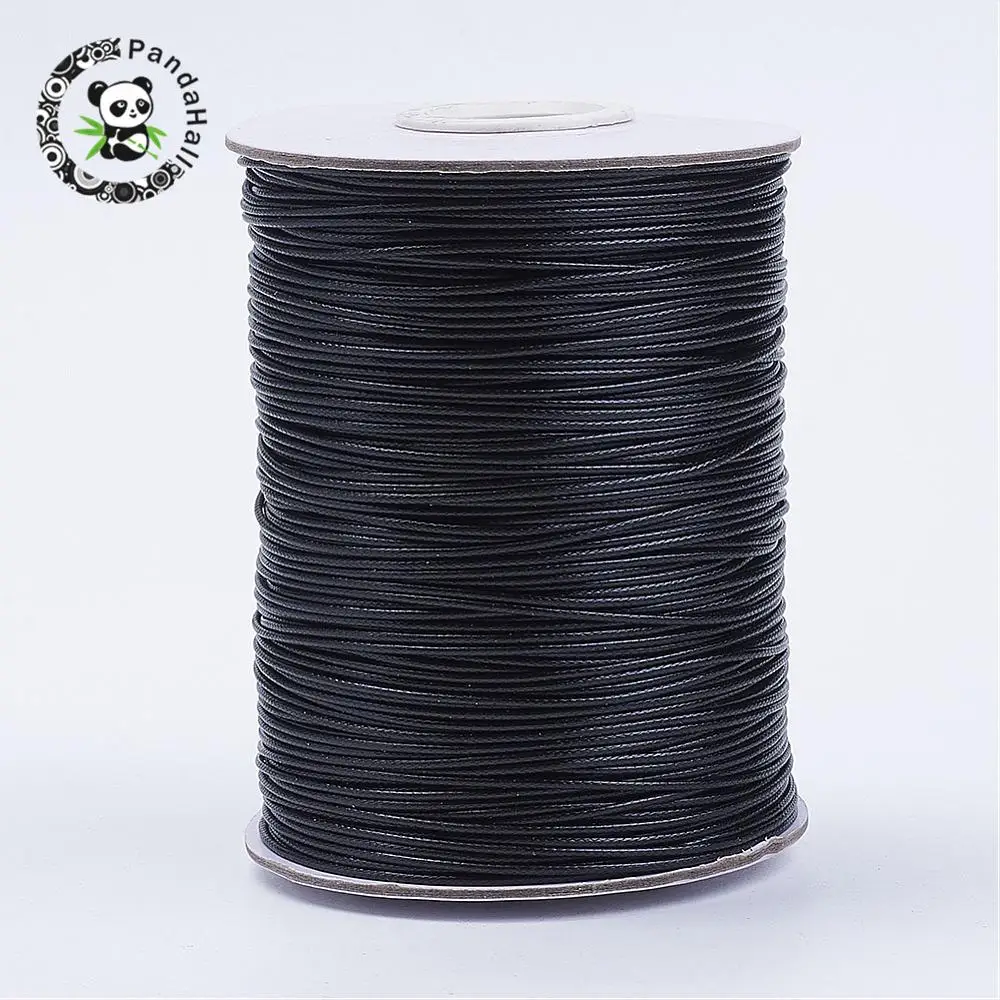 Korean Waxed Polyester Cord Black about 1.0mm thick 185yards/roll | Украшения и аксессуары