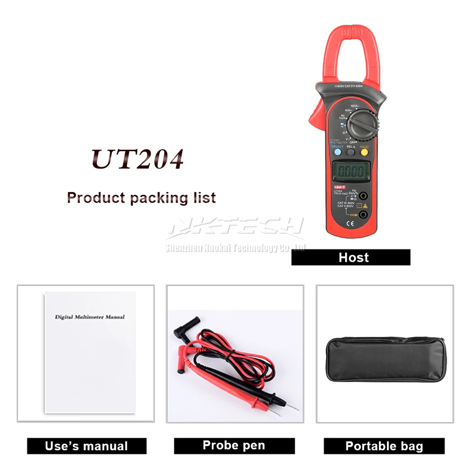 UNI-T цифровой клещи мультиметр UT203 UT204 UT204A AC DC Вольт сопротивление тока Частота Рабочий цикл диод Тест Авто Диапазон