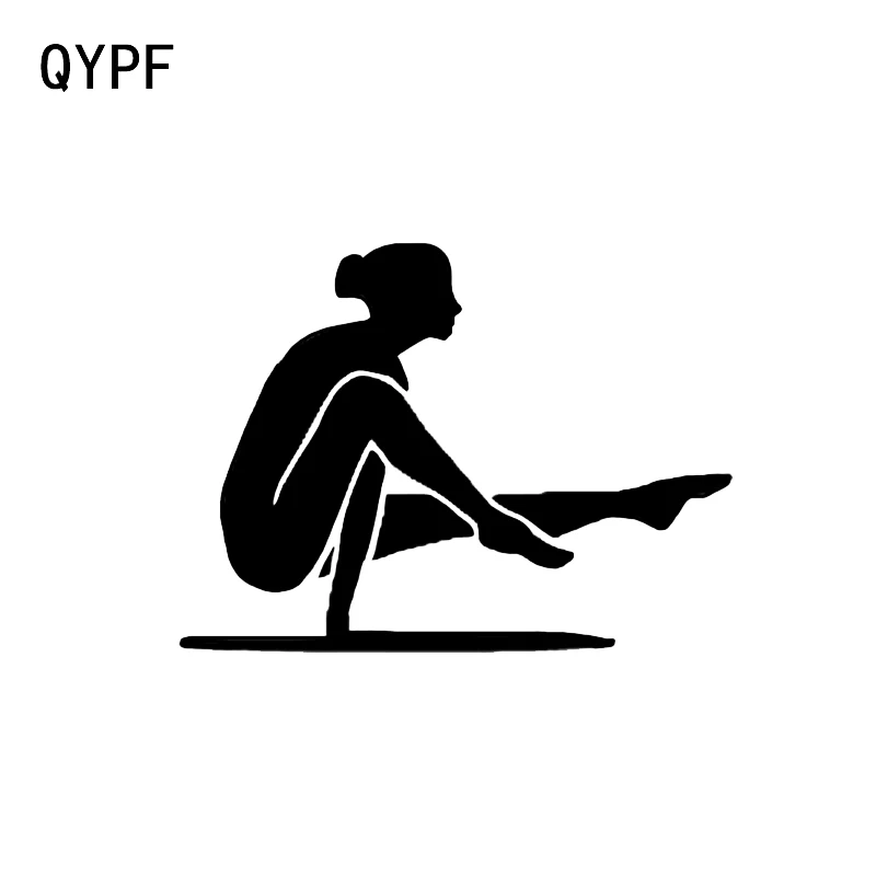 

QYPF 12.5*9.3 Coolest Fitness Yoga Decor Vinyl Car Sticker Silhouette Accessories Extreme Movement C16-1888