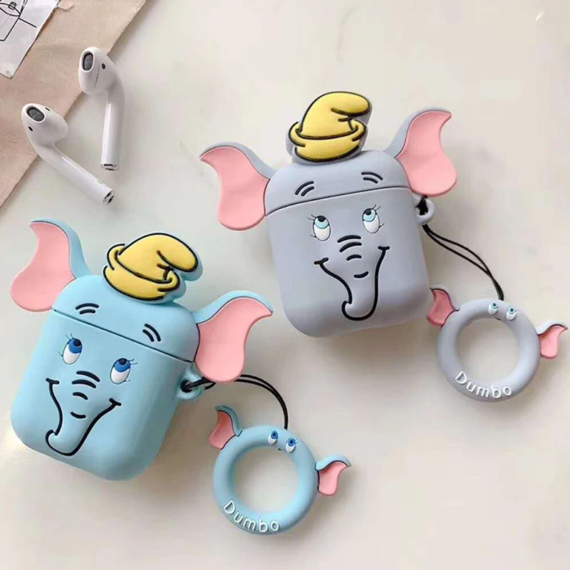 Милый чехол С Рисунком Слона для AirPods 2 Чехол наушников s Apple Airpods Air Pods Забавный