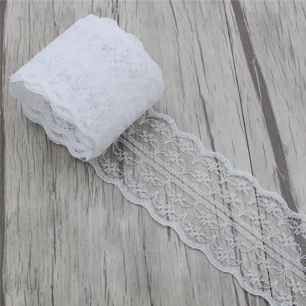 Lucia crafts, 5 ярдов/партия, 45 мм, мягкая кружевная лента, сделай сам, вышитая сетка, кружевная отделка, ткань для шитья, свадебное украшение, R0701 - Цвет: C5 White